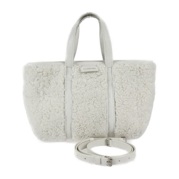 BALENCIAGA White Leather Tote Bag - Picture 1 of 10
